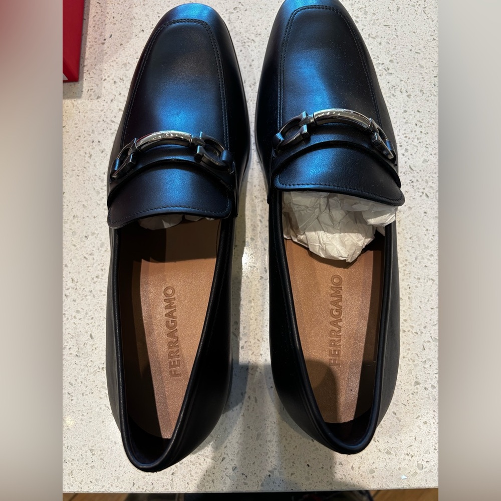 NWT Salvatore Ferragamo "Benford" in Black Calf Leather Bit Loafers - Picture 4 of 8